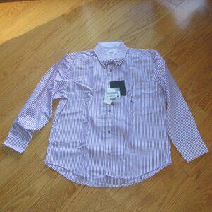 Boy's Lapin House Lavender Striped 100% Cotton Shirt, machine washable, size 10